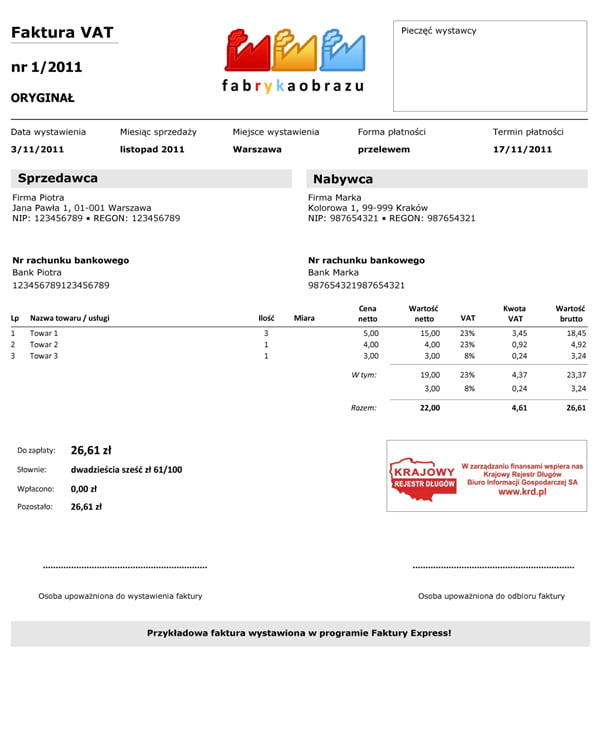 wzor_faktura Polpress.pl • program do faktur • faktury